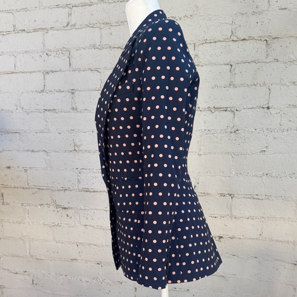 Smythe Lounge Blazer Navy Polka Dot Size 2 - Picture 8 of 14